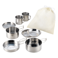 ราคา ดหม้อสนาม 8 in 1 ชุดเครื่องครัว สเตนเลส 304 Camping Cooking สำหรับพกพา กระทะไม่ติด ทนอุณหภูมิสูง ปิคนิค หม้อสนาม (22817100624)