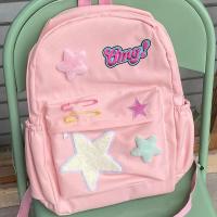 ราคา hot Bei Bao Bao กระเป๋านักเรียนสตรีกระเป๋าเป้สะพายหลังสีชมพูสีเหลืองน่ารักStar Schoolกระเป๋าสาวร้อนY2Kกระเป๋านักเรียนความจุขนาดใหญ่ (19359701572)