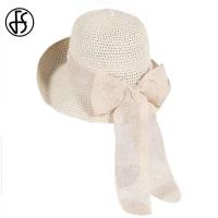 ราคา FS Sun หมวกสำหรับหมวกผู้หญิง Floppy กว้าง Brim Straw หมวกพับ Sunbonnet Cloche หมวก Blue Beach สไตล์ Chapeau Paille Femme (15923118969)