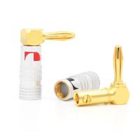 ราคา หัวบานาน่า ข้องอ 90 องศา Nakamichi ปลอกเงินชุบทอง 24k รองรับสายปลอกแล้ว 4 mm ใช้ได้กับเครื่องเสียงและลำโพง ชุดละ2 4 ตัว (7601238395)