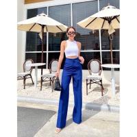 ราคา กางเกงขายาวทรงกระบอกตะขอหน้างานป้ายpromthong (14214682750)