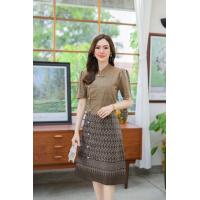 ราคา เดรสผ้าไทย มีไซร้ 36 48 กระดุมหน้าแกะได้จริงใส่สวยมาก งานบุญงานบวชงานแต่งใส่ทำงานเรียบหรูดูแพงค่ะ (20720054227)