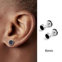 ราคา Punk Titanium Steel Men S Earings Round Black Oil Drip Stud Earrings For Men Hiphop Stainless Steel Ear Accessories Jewelry Gift (20345059115)