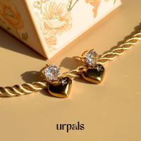 ราคา URPALS ต่างหูหัวใจ ต่างหูเพชร Stainless ชุบทอง 18K ฝังเพชร CZ เกรด AAA ไม่ลอกไม่ดำ ใช้งานได้นาน ใส่ออกงานได้ (22771270463)