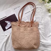 ราคา พร้อมส่ง 2 สี กระเป๋าสาน งานถัก ถักลายดอก มีซับใน สายหนัง M298 (21938111218)