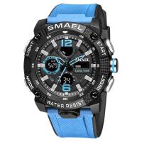 ราคา Jam Tangan SPORT นาฬิกาผู้ชาย smael กันน้ำนาฬิกาควอตซ์แสดงผลดิจิตอลจับเวลาแบบอนาล็อกนาฬิกาแฟชั่นสีเขียวส้ม8039นาฬิกาข้อมือสำหรับผู้ชาย (21528894216)