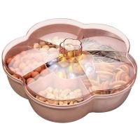 ราคา Snack Storage Box Flower Shape Snack Tray with LidNut Candy Food Storage BoxFruit Box Dry Fruit ContainerPink (12300070656)
