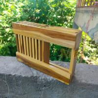 ราคา ที่เก็บมีด ที่เสียบมีดไม้สัก ขนาด 7x30x20 ซม เสียบได้ทั้งมีดขนาดใหญ่ และ ขนาดเล็ก สีเคลือบใสโชว์ลายไม้สวยมาก (19626131265)