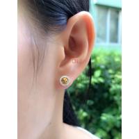 ราคา มาใหม่ Y10 โอมล้อมเพชรกลม ต่างหูเพชรCZ ต่างหู ตุ้มหู ต่างหูหุ้มทอง ฟรีตลับทองทุกคู่ (5007434334)