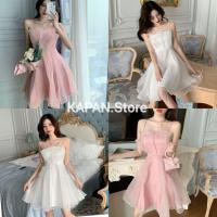 ราคา KAPAN พร้อมส่ง เดรสสั้น เดรสสายเดี่ยว แต่งซีทรูผ้าแก้ว มีไซส์ S M L เดรสไปงาน เดรสสไตล์เกาหลี KP40 (19578753527)