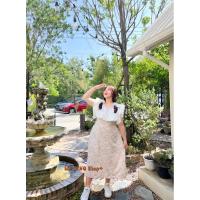 ราคา เดรสสาวอวบ แม็กซี่เดรสสาวอวบ ลายดอกเล็ก ซิปหลัง หวานละมุนสุดๆ (20512944526)