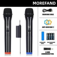 ราคา 2ไมค์ลอยแบบพกพา 50M ระยะทางรับ ไมค์ ลอย ไร้ สาย ไมโครโฟนไร้สาย UHF FM Cyclic ชาร์จไม่มีการรบกวน KTV karaoke ไมค์ไลฟ์สด เวทีวงดนตรีประสิทธิภาพใ (23268285212)
