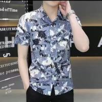 ราคา SINRANSINYA丨แขนสั้นเสื้อเชิ้ตชายพิมพ์ลายธุรกิจแฟชั่นเสื้อเชิ้ตผู้ชายแขนลำลองขาสั้น (22571987586)