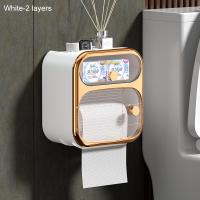 ราคา JJT จัดส่งฟรี กล่องกระดาษทิชชูในห้องน้ำ ที่ใส่กระดาษชำระกระดาษชำระ กล่องกระดาษม้วนหรูหรา ชั้นกันน้ำ ไม่ต้องเจาะผนัง ใช้ในห้องน้ำกันน้ำและกันความชื้น กล่องทิชชู่ติดผนัง กล่องใส่กระดาษชำระ ที่เก็บกระดาษ