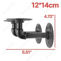 ราคา wjhh Pipe Shelf Brackets 2pcs Iron Pipe Brackets Industrial Pipe Shelving Brackets for Custom Floating Shelves DIY Black Shelf Brackets (20766477140)
