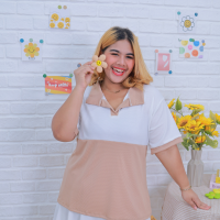 ราคา A189 เสื้อคอปกทูโทนสาวอวบ ผ้าร่อง เสื้อโปโลทูโทน สาวอวบ เสื้อยืดสาวอวบ เสื้อทูโทน (22600164511)