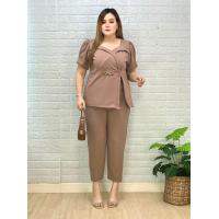 ราคา ชุดเซตแฟชั่นสาวอวบ สาวพลัสไซส์ ชุดเซต2ชิ้นไซสใหญ่ เสื้อตกแต่งเข็มขัด กางเกงขา ยาว ความยาวกางเกง38นิ้ว ผู้หญิง (23268702467)