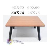 ราคา โต๊ะญี่ปุ่นลายไม้สีบีช เมเปิ้ล ขนาด 50x75 ซม 20 30นิ้ว ขาพลาสติก ขาพับได้ uk99 (17447958159)