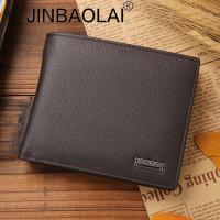 ราคา JINBAOLAI กระเป๋าสตางค์100 รองเท้าผู้ชายหนังแท้3พับสินค้าพรีเมี่ยมหนังวัวแท้กระเป๋าสตางค์สำหรับผู้ชายกระเป๋าสตางค์สีดำสั้น Portefeuille Homme (18201095016)
