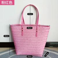 ราคา กระเป๋าถักความจุสูงสไตล์ฝรั่งเศสแนววินเทจกระเป๋าสานสายหนังกระเป๋าสานหวายเทียมแบบหิ้วสำหรับถ่ายรูปริมทะเลกระเป๋าชายหาดสำหรับผู้หญิง (15611187407)