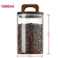 ราคา 1 Pcs Glass Food Storage Jars with Wooden Lid Coffee Beans Candy Tea Grains Canister Home Snacks Kitchen Food Storage Containers (21994373958)