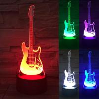 ราคา ไฟ LED กลางคืนอะคริลิคไฟฟ้ารูปกีตาร์3D ขนาด7เปลี่ยนสีได้โคมไฟตั้งโต๊ะโต๊ะ (22683697739)