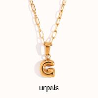 ราคา URPALS สร้อยจี้ตัวอักษร สร้อยคอชื่อเล่น ตัวเรือน Stainless ชุบทอง 18K ใส่อาบน้ำ ออกกำลังกายได้ (23140457861)