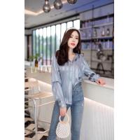 ราคา เสื้อเชิ้ตผ้าซาติน ลายทาง ทรงสวย ผ้าเนื้อดี ป้ายLalune (18178484052)