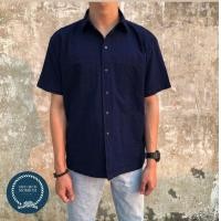 ราคา เสื้อหม้อห้อม ม่อฮ่อม หม้อฮ่อม แพร่ คอปกแขนสั้น อย่างดี (22663408414)