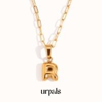 ราคา URPALS สร้อยจี้ตัวอักษร สร้อยคอชื่อเล่น ตัวเรือน Stainless ชุบทอง 18K ใส่อาบน้ำ ออกกำลังกายได้ (23140457871)