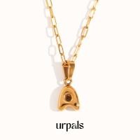 ราคา URPALS สร้อยจี้ตัวอักษร สร้อยคอชื่อเล่น ตัวเรือน Stainless ชุบทอง 18K ใส่อาบน้ำ ออกกำลังกายได้ (23140457855)