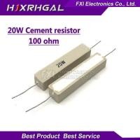 ราคา 5pcs 20W ตัวต้านทานซีเมนต์ 100 OHM ตัวต้านทานซีเมนต์ 100R ความต้านทาน (20244083660)