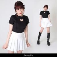 ราคา kome girls เสื้อยืดผ้าร่องเจาะหัวใจ รุ่น Blaire Top (19047618191)