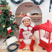 ราคา CAPYHANA ชุดคริสมาส เสื้อผ้าเด็ก ชุดเด็กแรกเกิด เสื้อผ้าเด็กทารก เสื้อผ้าเด็กอ่อน บอดี้สูทชุดเด็กทารก ซานต้าแดง (23338016563)