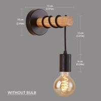 ราคา โคมไฟติดผนังในร่ม E27โคมไฟไม้ติดผนังสไตล์วินเทจสีดำสีขาวทำจากไม้โคมไฟเชิงเทียนการอ่านการศึกษาข้างเตียงนอนบ้านสุดสร้างสรรค์ (19507017453)