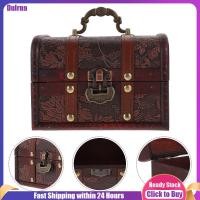 ราคา Dulrua Pirate Treasure Chest กล่องเก็บไม้อเนกประสงค์กล่องเก็บเครื่องประดับไม้หน้าอกกล่องล็อค (22907242145)