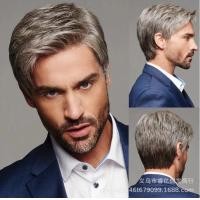 ราคา วิกผมผู้ชายสีน้ำตาลเทาแนวทแยงหุ่นวิกผมแยกยุโรปและอเมริกาใหม่ (19503620035)