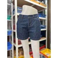 ราคา SKY กางเกงยีนส์ขาสั้น ทอลายริ้ว เอวกลาง ผ้ายีนส์ฟอกนุ่ม ความยาว 14 15 นิ้ว ตัดเย็บในไทย (22825838048)