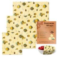 ราคา Reusable 3 piece set Food Fresh Keeping Cloth Organic Storage Natural Food Grade Beeswax Food Wrap Eco Friendly Kitchen Paper (22476104079)