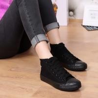 ราคา รองเท้าผ้าใบสีดำ ทรงหุ้มข้อต่ำ ทรงหุ้มข้อต่ำ สำหรับผู้ชายและผู้หญิง รองเท้าทำงาน สไตล์เกาหลี รองเท้าสวมสบาย ส้นแบน รองเท้าผ้าใบ (23247250378)