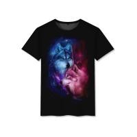 ราคา หมาป่า Totem เสื้อยืดลายหมาป่า Chinoiserie Man 2023 ฤดูร้อนใหม่ผ้าฝ้ายแขนสั้นเสื้อยืด Wolf Totem T shirt (20162850906)