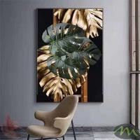 ราคา Product canvas print picture with gold leaf picture frame wall hanging pictures home decor PVC frame (22363169579)