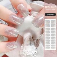 ราคา UR SUGAR 18sheets Nude Semi Gel Nail Patch Stickers for UV Lamp Nail art Gel Polish Strips Full Cover Nail Wraps (20399105265)