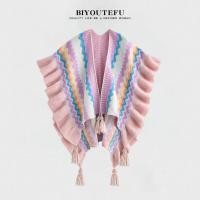 ราคา ผ้าคลุมไหล่ถัก ผู้หญิง ชนเผ่า สไตล์แจ๊กเก็ตท่องเที่ยวใหม่ 2024 พู่ Trim ผ้าคลุมไหล่อเนกประสงค์ เสื้อโค้ท Drape Wrap Wrap เสื้อโค้ท (22405174564)