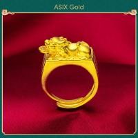 ราคา ASIX GOLD แหวนผู้ชายทอง 24K แหวนมังกรครอบงำ แหวนผู้ชายเท่ ไม่ดำ ไม่ลอก (16676106866)