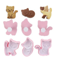 ราคา เซ็ต พิมพ์กดคุกกี้ รูปน้องแมว 3 แบบ พร้อมตัวปั๊มใบหน้าน้องแมว มีที่จับถนัดมือ Cookie Cutter Set (18295251557)