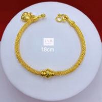 ราคา สร้อยข้อมือทองลายโปร่งคั่นโอ่งกลาง น้ำหนัก1บาท ความยาว16cm 17cm 18cm สร้อยข้อมือทองชุบน่ารัก พร้อมตลับแดงใส่ทอง (21353806571)