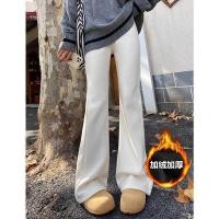ราคา กางเกงขาม้าผ้าถักสีขาวสำหรับผู้หญิงกางเกงลำลองบุขนกำมะหยี่หนาพิเศษแบบฤดูใบไม้ร่วงและฤดูหนาวปี2024กางเกงขายาวขาม้าเอวสูงใส่แล้วดูผอมเพรียว (21965408043)