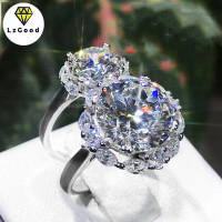 ราคา Lzgood ไข่นกพิราบเพชรเม็ดใหญ่925เงินสเตอร์ลิง5กะรัตเพชร Moussan เพชรคาร์บอนสูงสไตล์ญี่ปุ่นแหวนเงินเรียบหรูเบาแหวนแบบประณีต (21336575067)