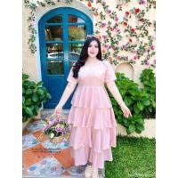 ราคา สาวอวบ เดรสสาวอวบ เดรสขนมชั้น อลัง คอเหลี่ยม อก 38 40 42 44 46 48 (23034604292)